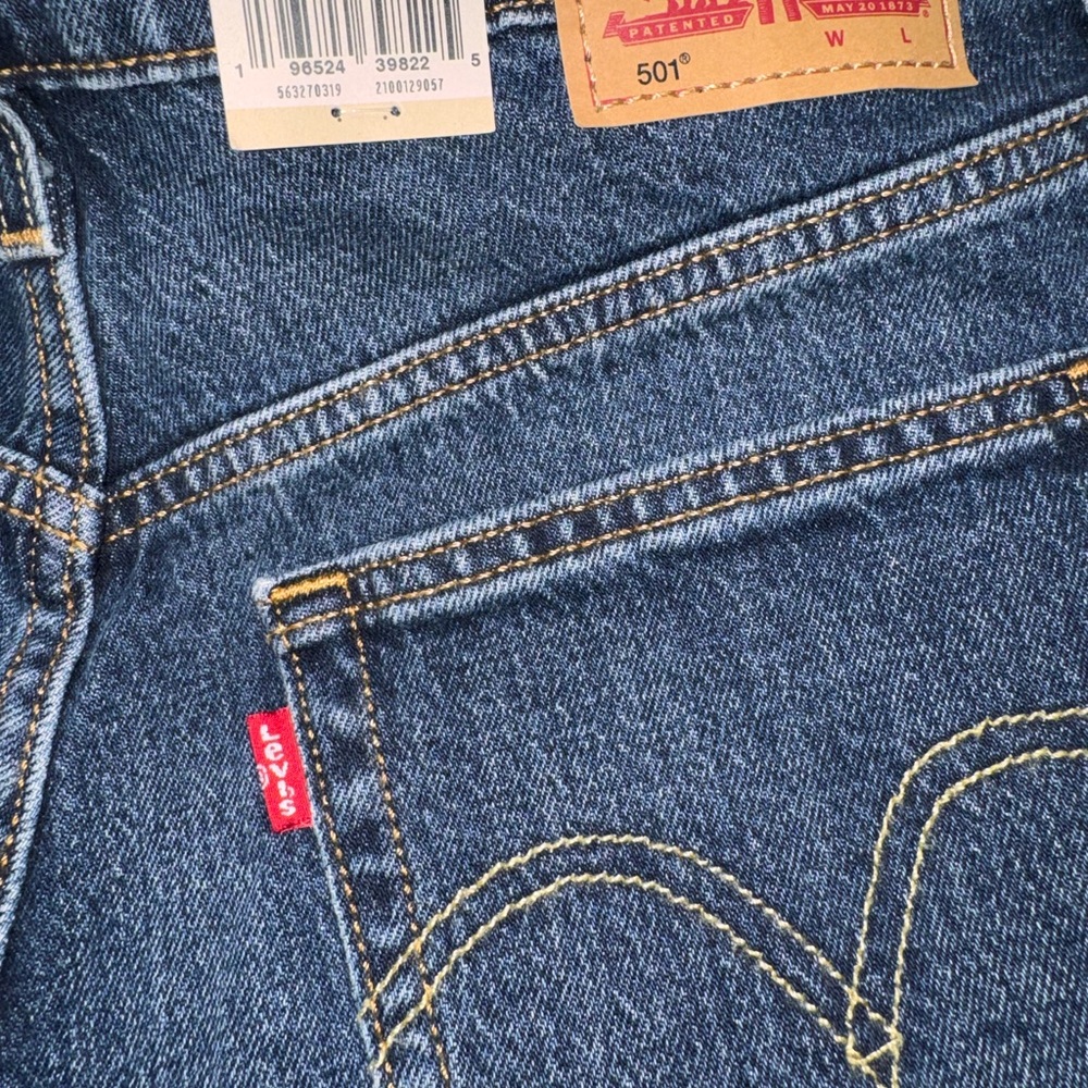 Levi's Dark Blue 501 Cutoff Denim Shorts - Picture 7 of 7